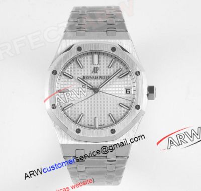 Swiss Clone Audemars Piguet Royal Oak 15500 White Dial Watch Stainless Steel 41MM 